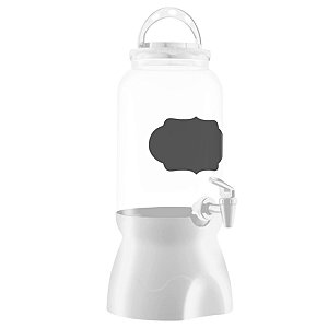 Suqueira de Plástico Com Tampa E Torneira 3,6 Litros Branco