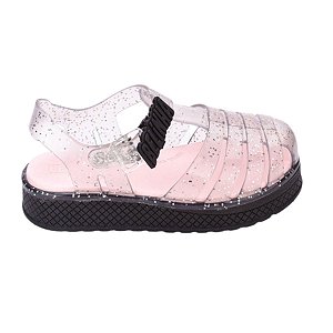 Sandália Belinha Infantil  Kidy Plataforma Preto Glitter