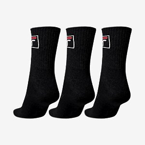 Kit Fila Cano Alto Fbox Unissex 3 Pares Preta 39 a 43