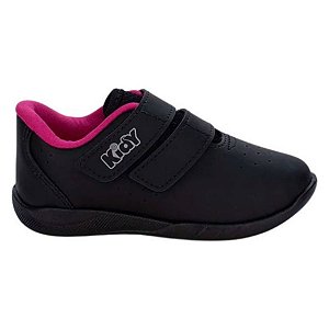 Tênis Infantil Kidy Usefull Meninas Preto Rosa