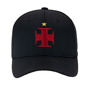 Boné Vasco Da Gama Cruz de Malta Vermelho em Preto Supercap