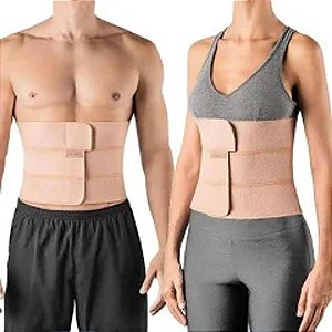 Faixa Elástica Abdominal Torácica Bege 3 Paineis Hidrolight