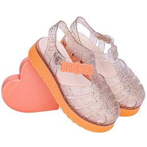 Sandália Belinha Infantil  Kidy Plataforma Ouro Glitter