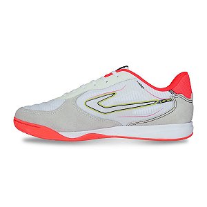 Chuteira Topper Futsal Letra IV Masculina Branco Amarelo