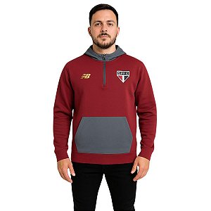 Jaqueta New Balance Viagem Spfc 2025 Masculina Bordô