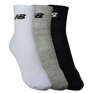 Kit 3 pares meia cano alto New Balance 35 a 48 3 cores