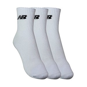 Kit 3 pares meia cano alto New Balance 39 a 42 Branca