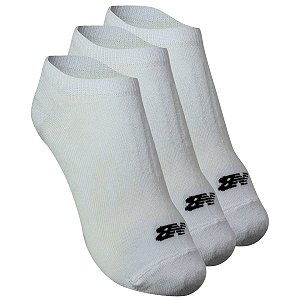 Kit 3 pares de meia New Balance invisível Branca 35 a 38