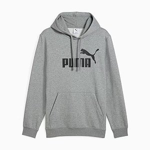 Blusa Puma Moletom com Capuz Essentials No. Logo Cinza