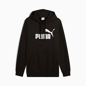 Blusa Puma Moletom com Capuz Essentials No. Logo Preto