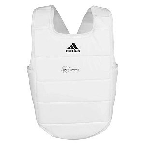 Protetor de Torax Adidas Branco Logo Preto  Selo WKF