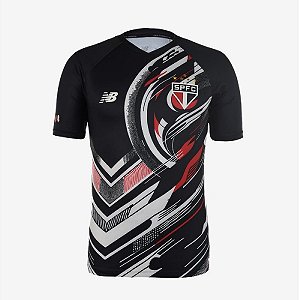 Camisa New Balance Pré Jogo Spfc 2025 Masculina Preta