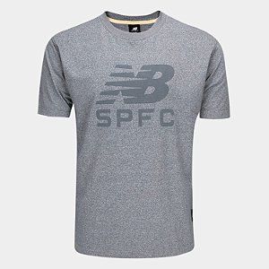 Camiseta New Balance Concentração Spfc 2025 Masculina Cinza