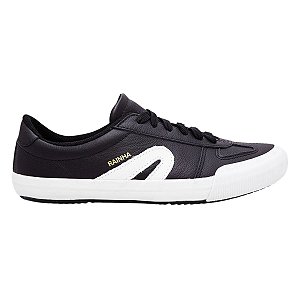Tênis Rainha VL 2500 Couro Masculino Preto Branco