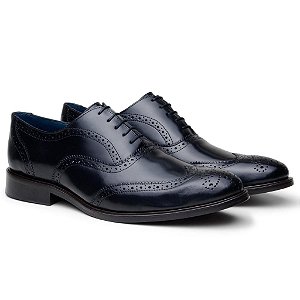 SAPATO MASCULINO BROGUE BRAGA DOM STORE COURO NATURAL