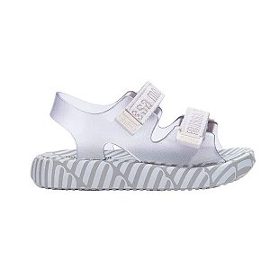 Sandália Mini Melissa Stripes M Lover Vidro Branco