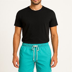 Short Red Feather Linho Masculino Verde Água