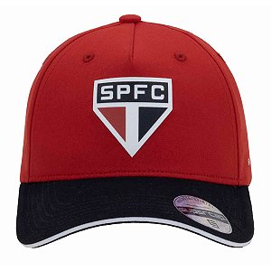 Boné São Paulo Silk Frontal Bordado Supercap Vermelho