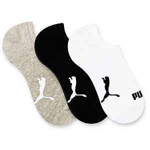MEIA PUMA SAPATILHA KIT 3 PARES BRANCO CINZA PRETO 39 AO 43