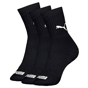 Kit 3 Pares de Meia Puma Esportiva Cano Médio Preto