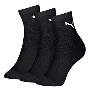 Kit 3 Meias Puma Cano Médio Masculino 39 ao 43 Preto