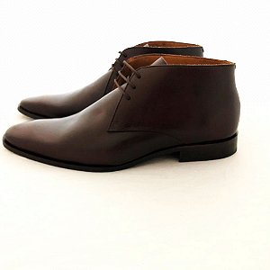 SAPATO SOCIAL CANO MÉDIO BOTA SAPATARIA AJ MARROM MASCULINO