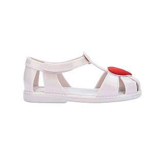 Sandália Mini Melissa Hip Heart Ballerina Baby Branco