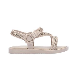 Sandália Mini Melissa Stripes M Lover Bege Claro