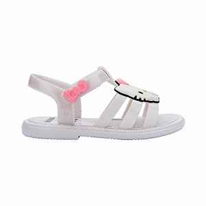 Sandália Mini Melissa Hip + Hello Kitty BB Branca