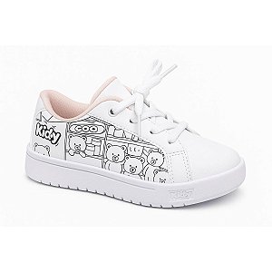 Tênis Kidy Hype Infantil Branco C/ Caderno P/ Colorir