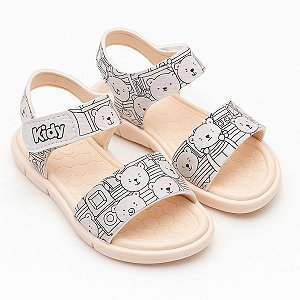Sandália Meninas Kidy Toys Goods Para Colorir Marfim