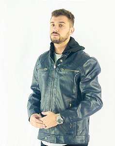 JAQUETA ELLUS VINTAGE LEATHER DENIM W/ HOOD