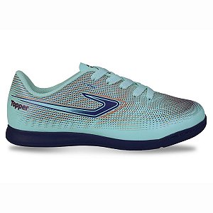 Chuteira Topper Slick VI Infantil Azul Marinho Dourado