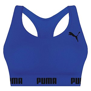 Top Puma Sem Costura Feminino Azul Royal