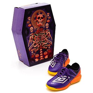 Chuteira Umbro Ultimate Jr Dlm Infantil De Futsal Preto Roxo