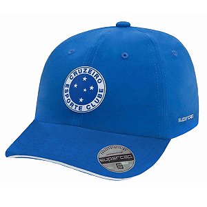 Boné Cruzeiro Silk Relevo Frontal Azul Médio Supercap