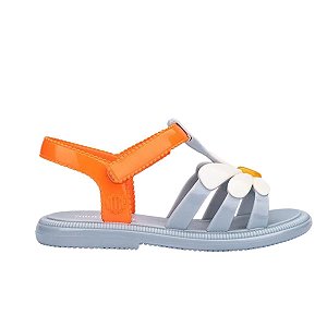 Sandália Mini Melissa Hip Bloomy Infantil Azul Laranja