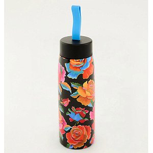 Garrafa Farm Que Sede Rosas Pintadas Preta 500ML