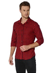 CAMISA RED FEATHER XADREZ FLANELADO VERMELHO E PRETO