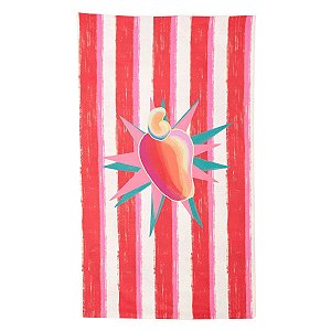 Toalha Farm Tchibum Listrado Rosa X Suco Caju