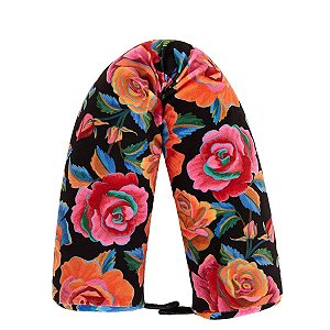 Almofada de Pescoço Farm Rosas Pintadas Preto
