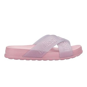 Sandália Mini Melissa Cozy Slide M Lover II Rosa Perolizado
