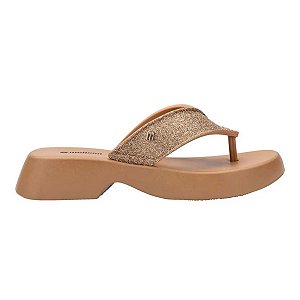 Sandália Melissa Flatform M Lover Glitter Bege