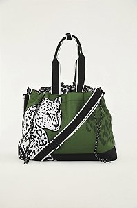 Bolsa Farm Totebag Carioca Onça Verde Tucano Vermelho