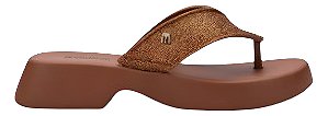 Sandália Melissa Flatform M Lover Glitter Marrom Bronze