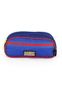 Estojo Sonic Azul Anéis Triplo Luxcel