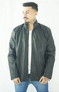 JAQUETA DE COURO SINTETICO PRETA