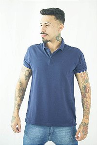 POLO ELLUS PIQUET AZUL MARINHO MC