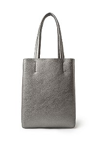 MINI BOLSA SHOPPING DUPLA FACE ELLUS DELUXE PRATA E NUDE