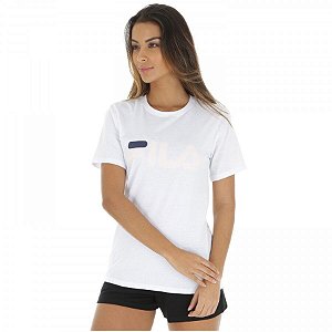 CAMISETA FILA BASIC LETTER FEMININA BRANCA ROSE